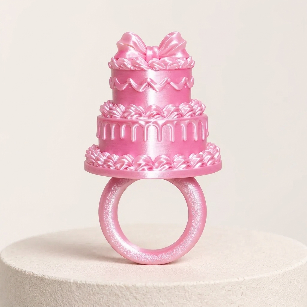 3D Printed Birthday Cake Ring – Fun Candle Holder Ring for Birthday Parties, Cake Decorating &amp; Celebration Accessories