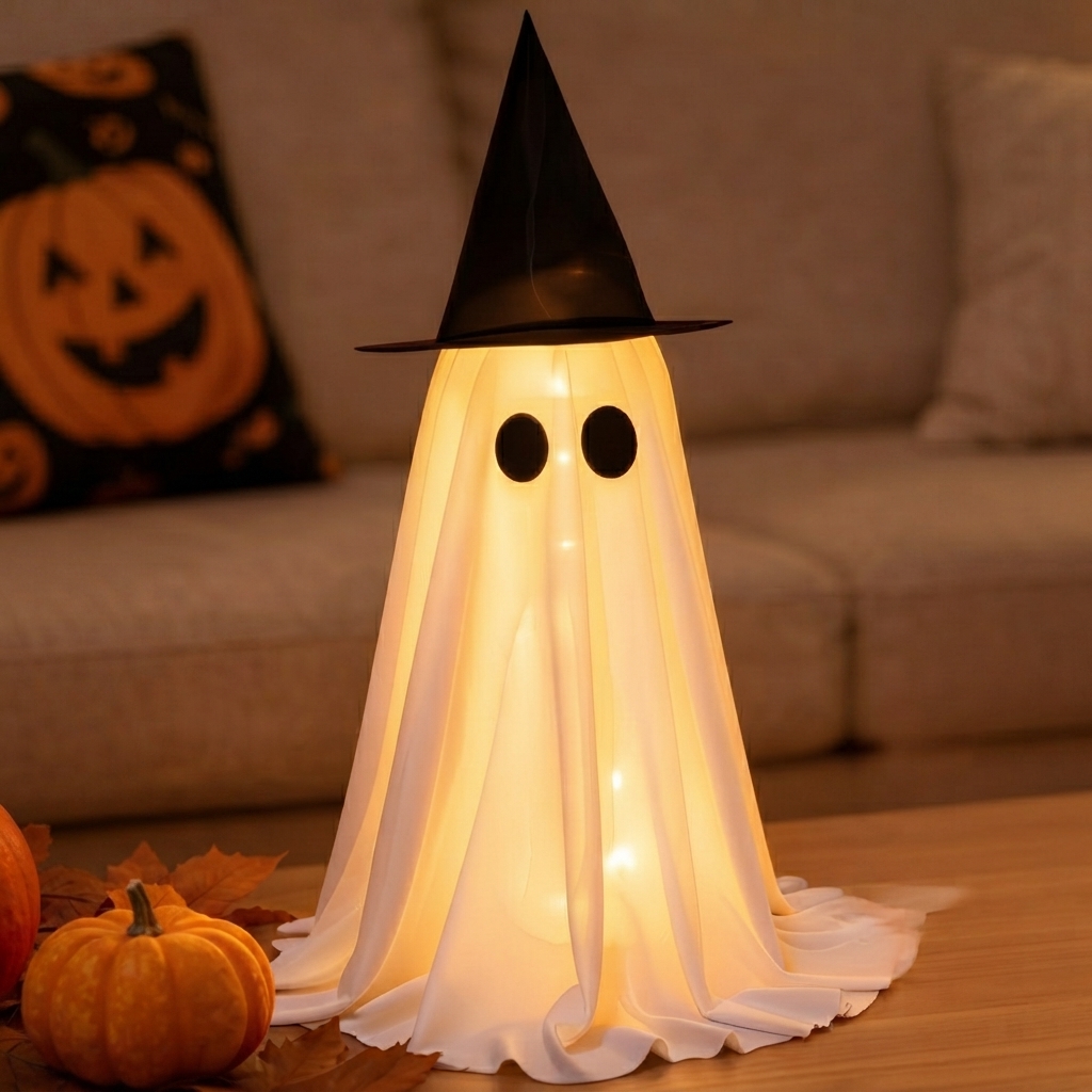 Halloween Ghost Light – LED Standing Ghost Lamp, Cute Couple Ghost Decor, Halloween Party Prop, Home Decoration & Gift