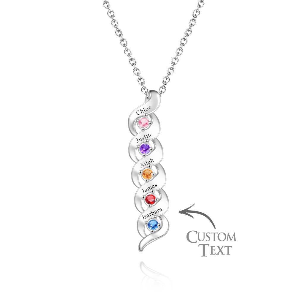 Custom Engraved Name Vintage Necklace Birthstone Pendant Necklace For Her - soufeelus