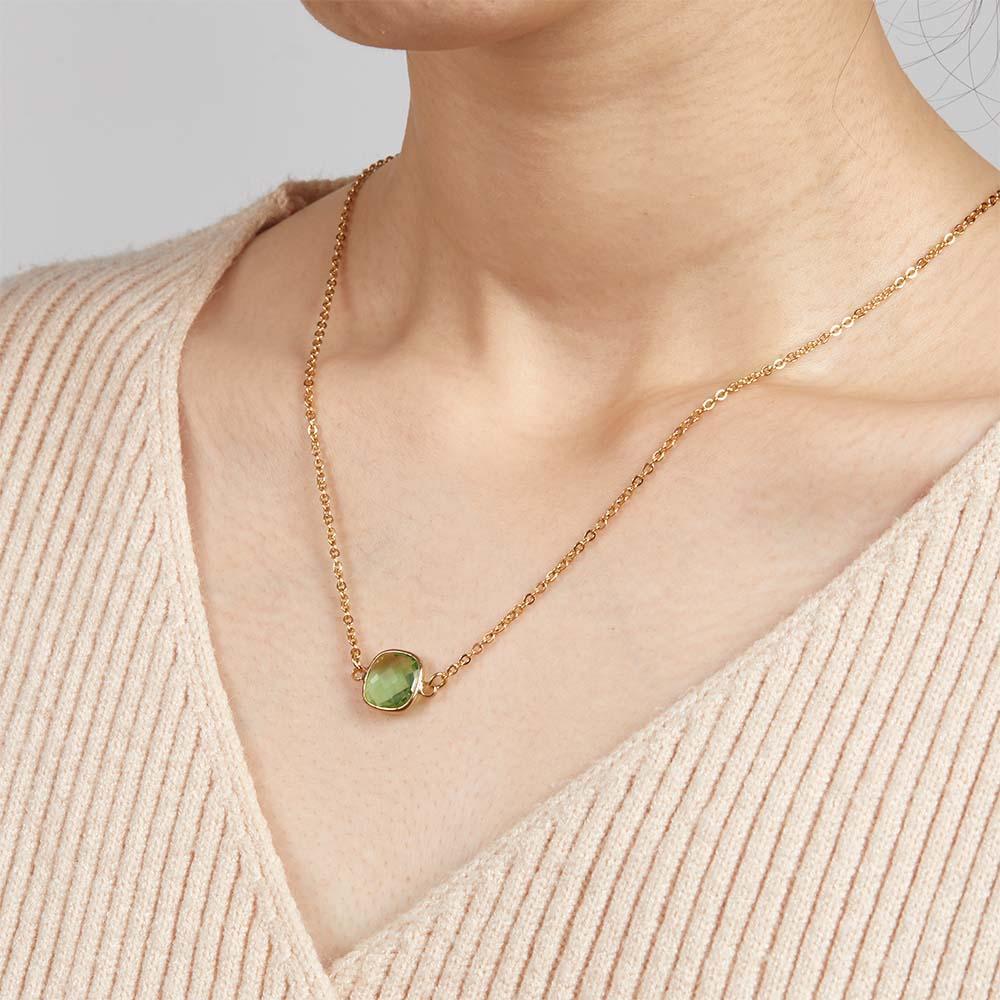 Custom Birthstone Necklace Simple Unique Romantic Gifts - soufeelus