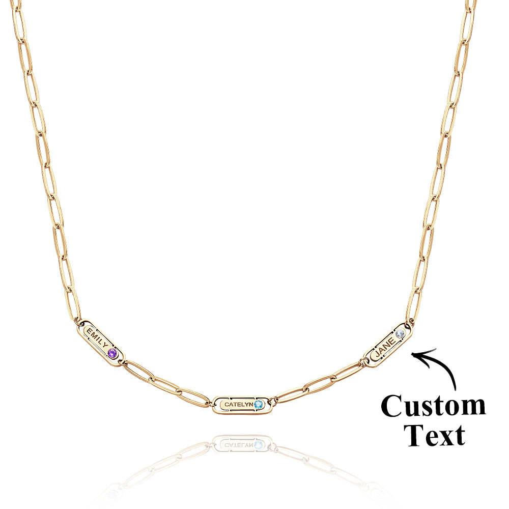 Personalized Name Birthstone Simple Necklace Gift - soufeelus
