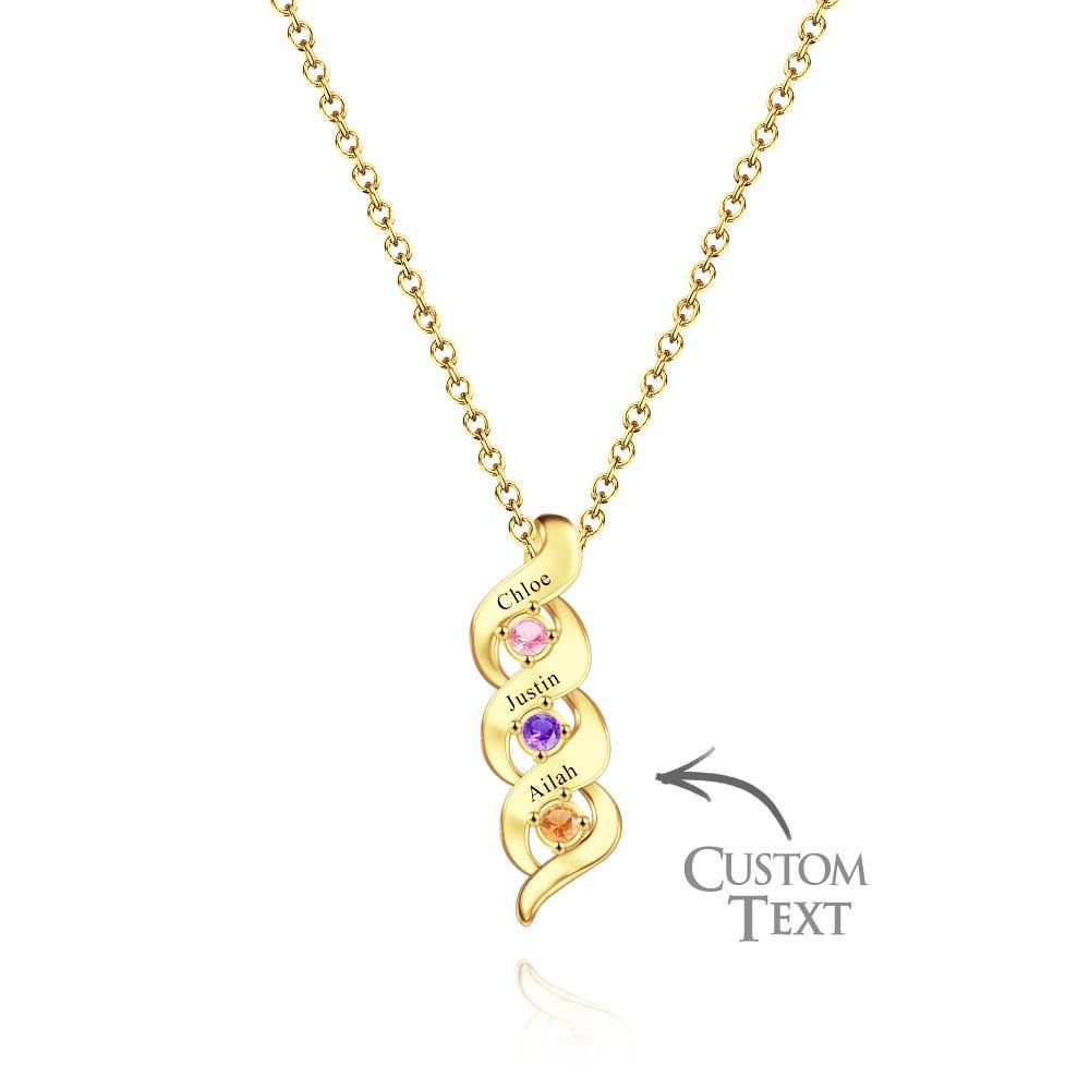 Custom Engraved Name Vintage Necklace Birthstone Pendant Necklace For Her - soufeelus