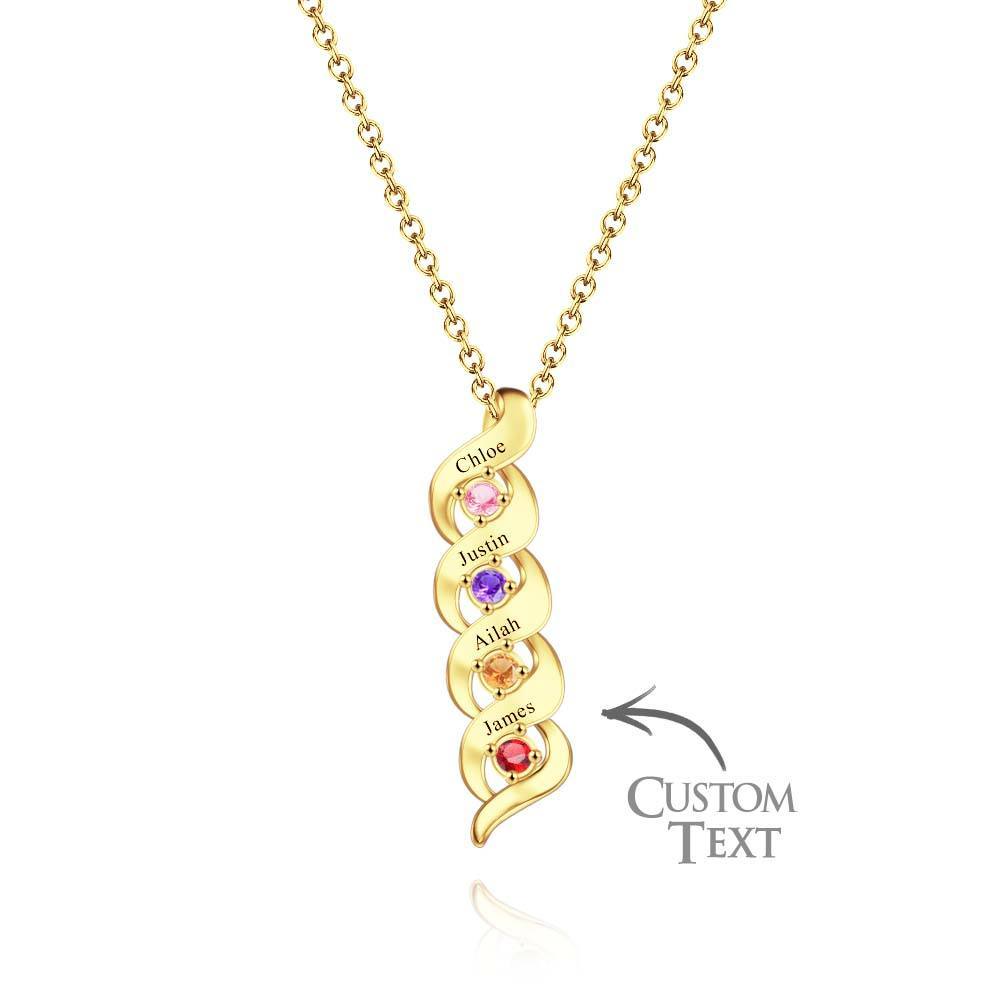 Custom Engraved Name Vintage Necklace Birthstone Pendant Necklace For Her - soufeelus