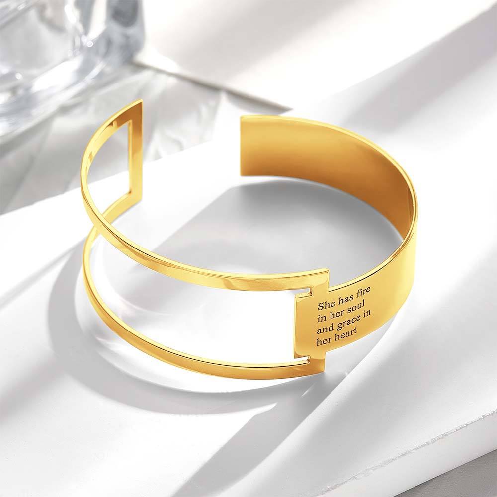 She Has Fire in Her Soul Geometric Cuff Bracelet - soufeelus