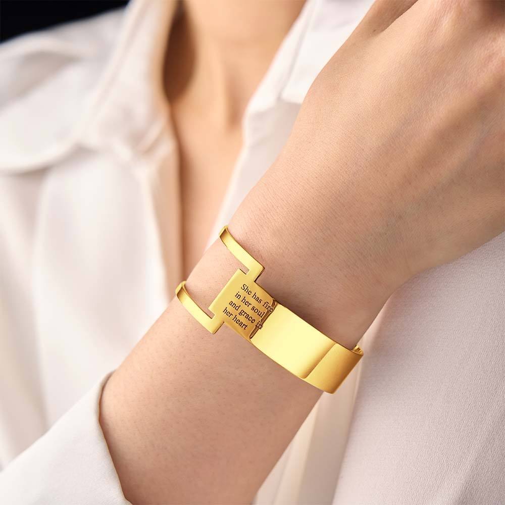 She Has Fire in Her Soul Geometric Cuff Bracelet - soufeelus