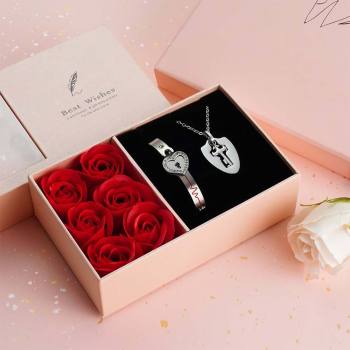 Custom Photo Engraved Necklace Heart-shaped Locket Necklace Creative Gift