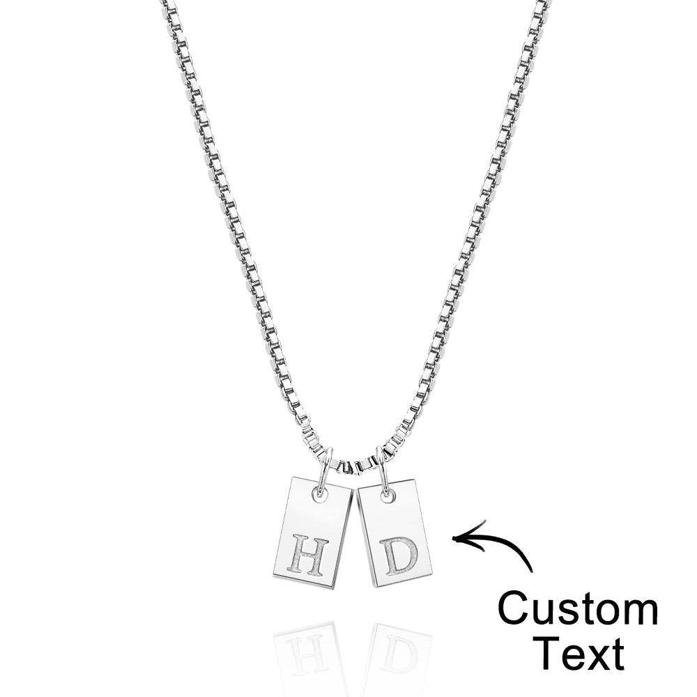 Custom Engraved Necklace Multiple Bar Initial Letter Charm Gifts - soufeelus
