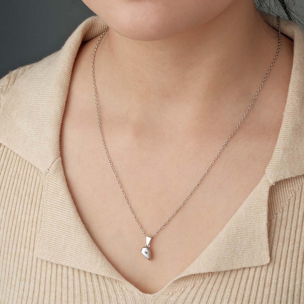 Custom Letter Magnetic Heart Necklace Fashion Chain Necklace For Couples - soufeelus