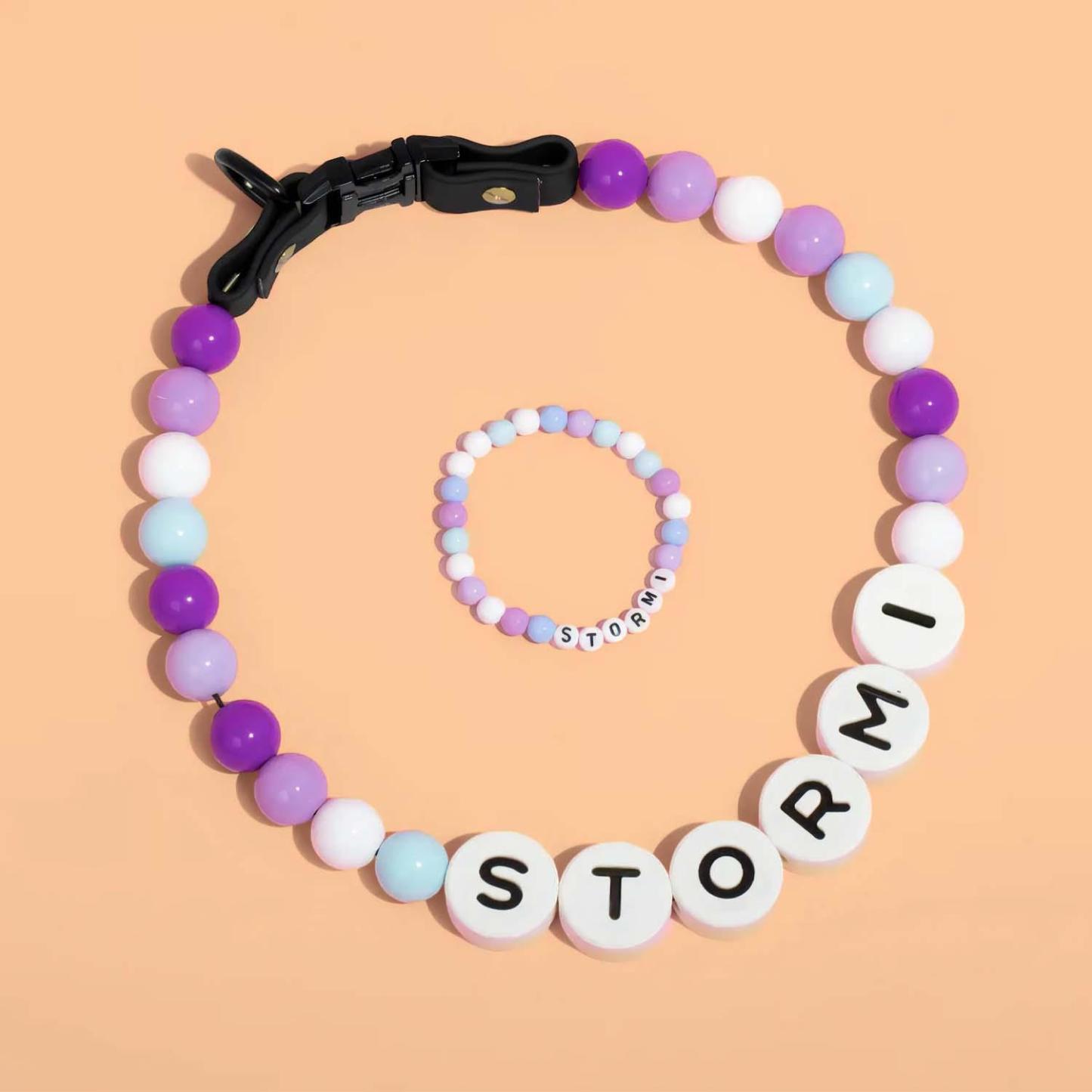 Personalized Pet Name Necklace – Comes with a Free Matching Bracelet Gift for Dog