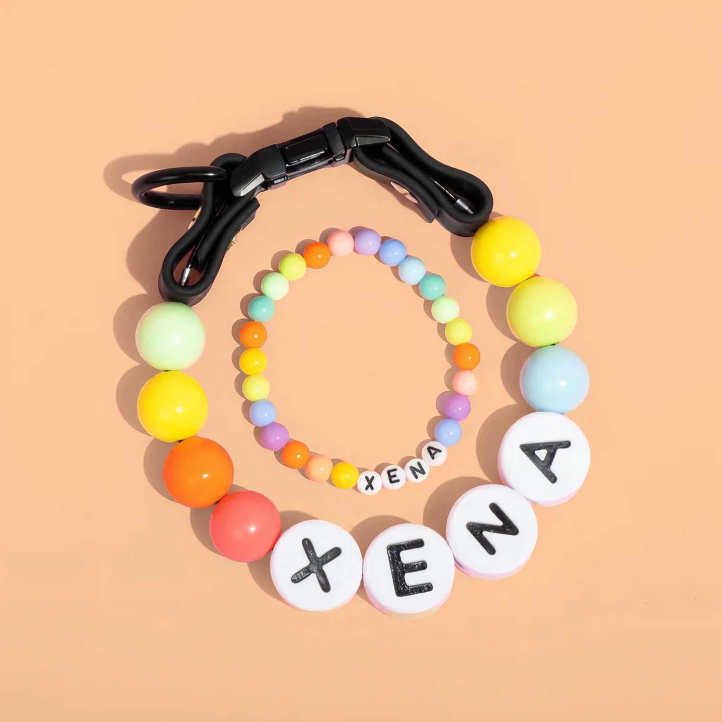 Personalized Pet Name Necklace Comes with a Free Matching Bracelet Gif