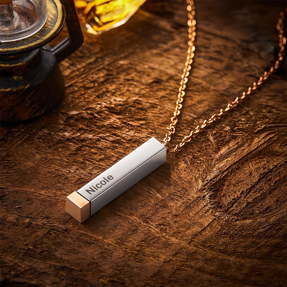Hidden Message Necklace Custom Engraved Necklaces Pull-out Lettering Necklace Bar Necklace Gifts For Her - soufeelus