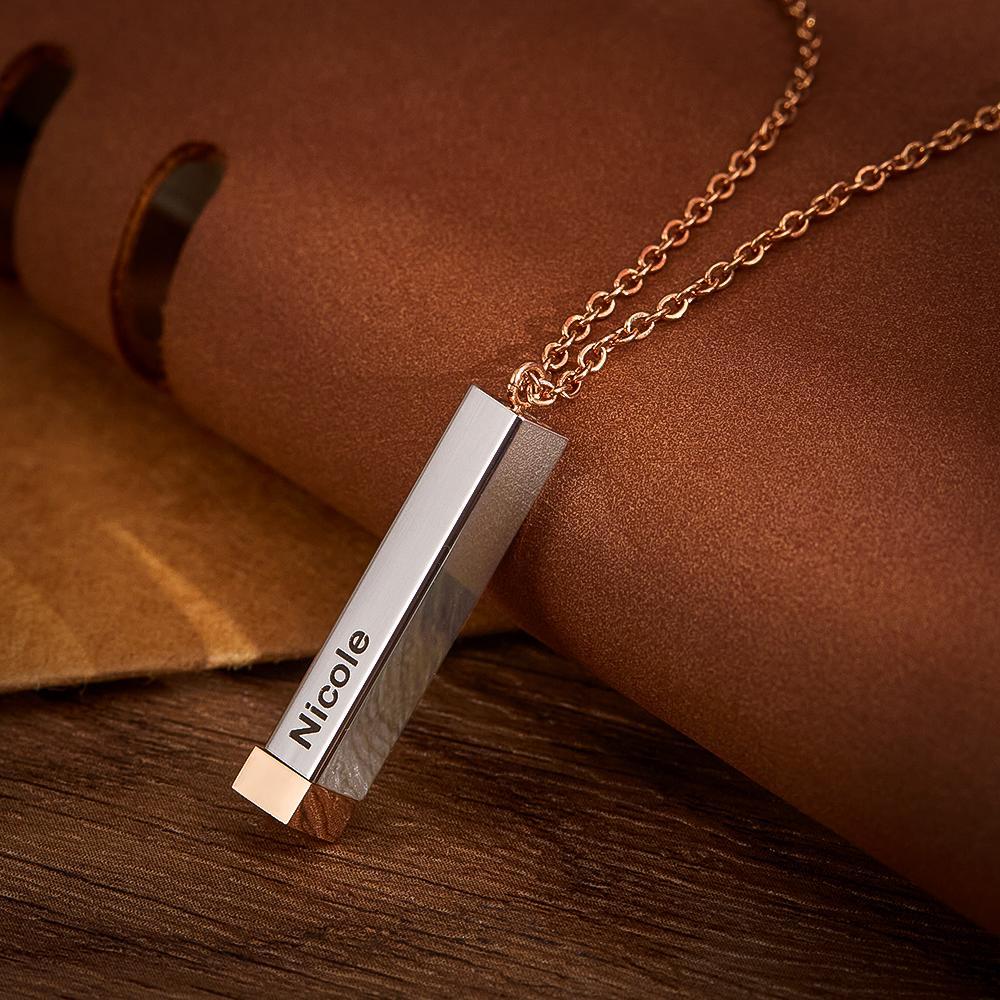 Hidden Message Necklace Custom Engraved Necklaces Pull-out Lettering Necklace Bar Necklace Gifts For Her - soufeelus