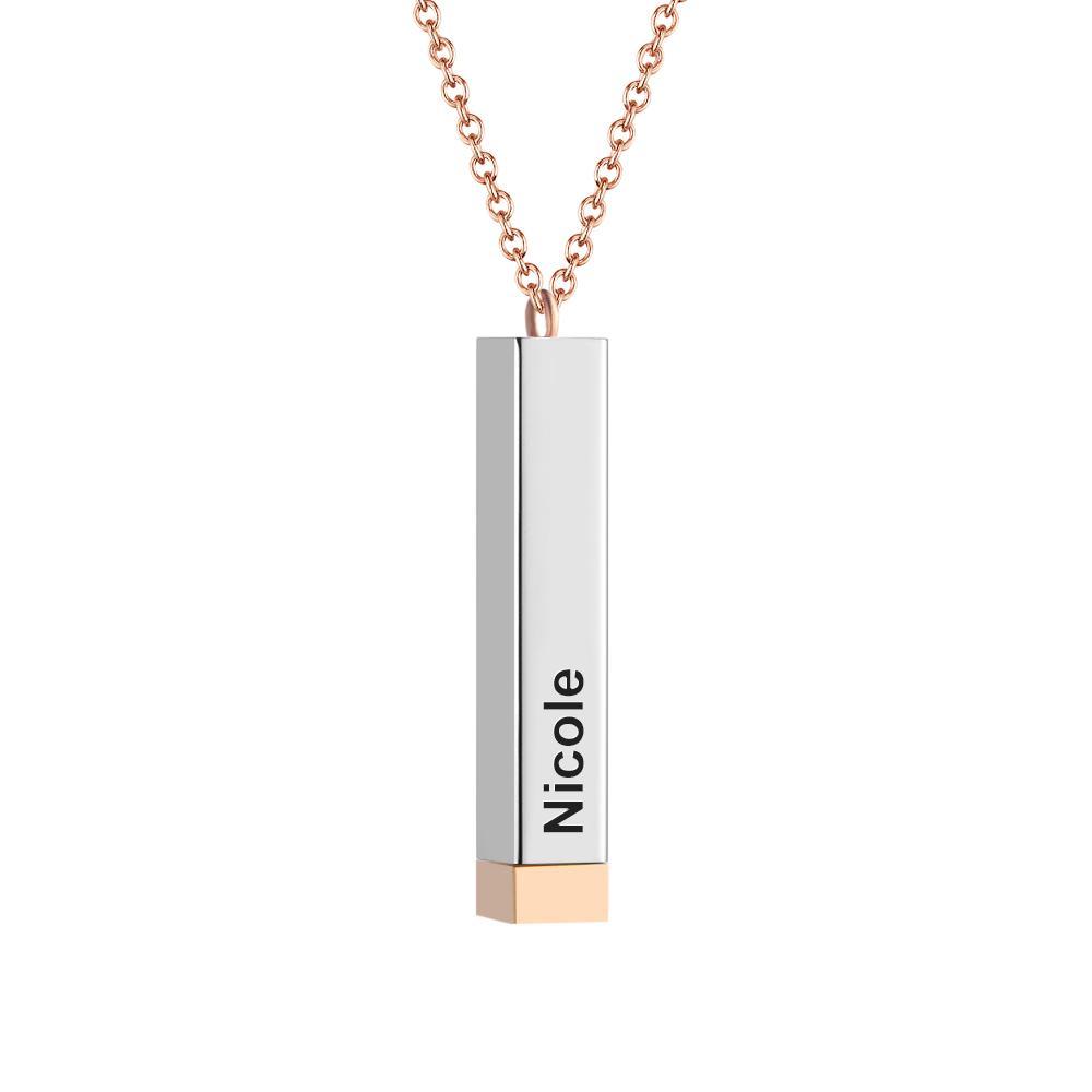 Hidden Message Necklace Custom Engraved Necklaces Pull-out Lettering Necklace Bar Necklace Gifts For Her - soufeelus