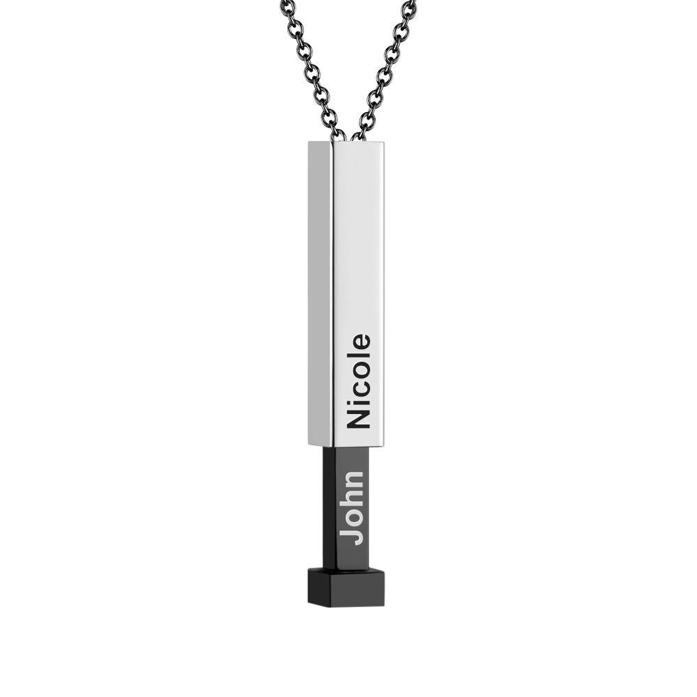 Hidden Message Necklace Custom Engraved Necklaces Pull-out Lettering Necklace Bar Necklace Gifts For Her - soufeelus