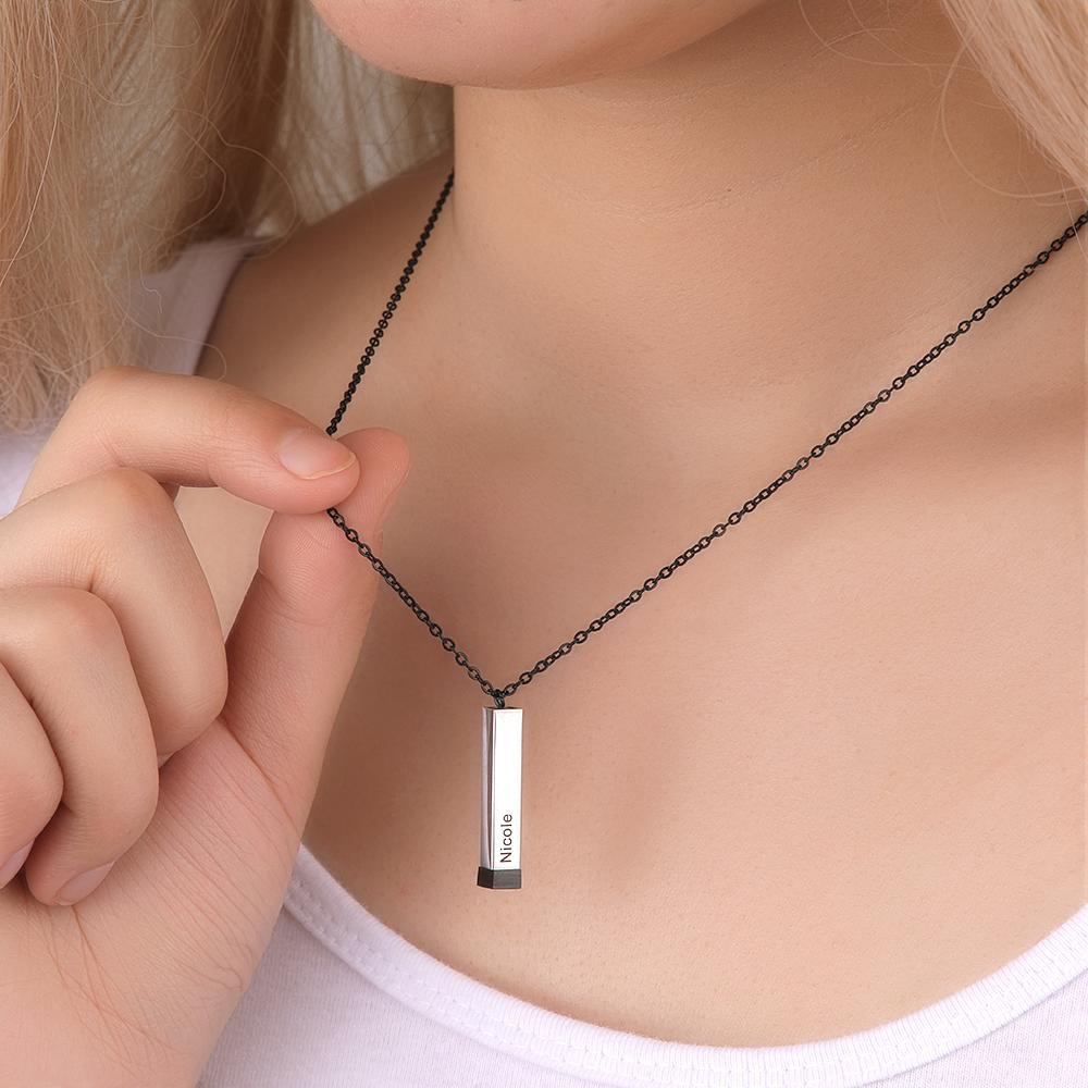 Hidden Message Necklace Custom Engraved Necklaces Pull-out Lettering Necklace Bar Necklace Gifts For Her - soufeelus