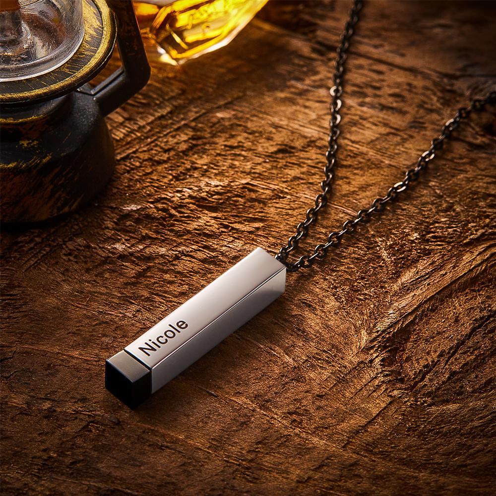 Hidden Message Necklace Custom Engraved Necklaces Pull-out Lettering Necklace Bar Necklace Gifts For Her - soufeelus