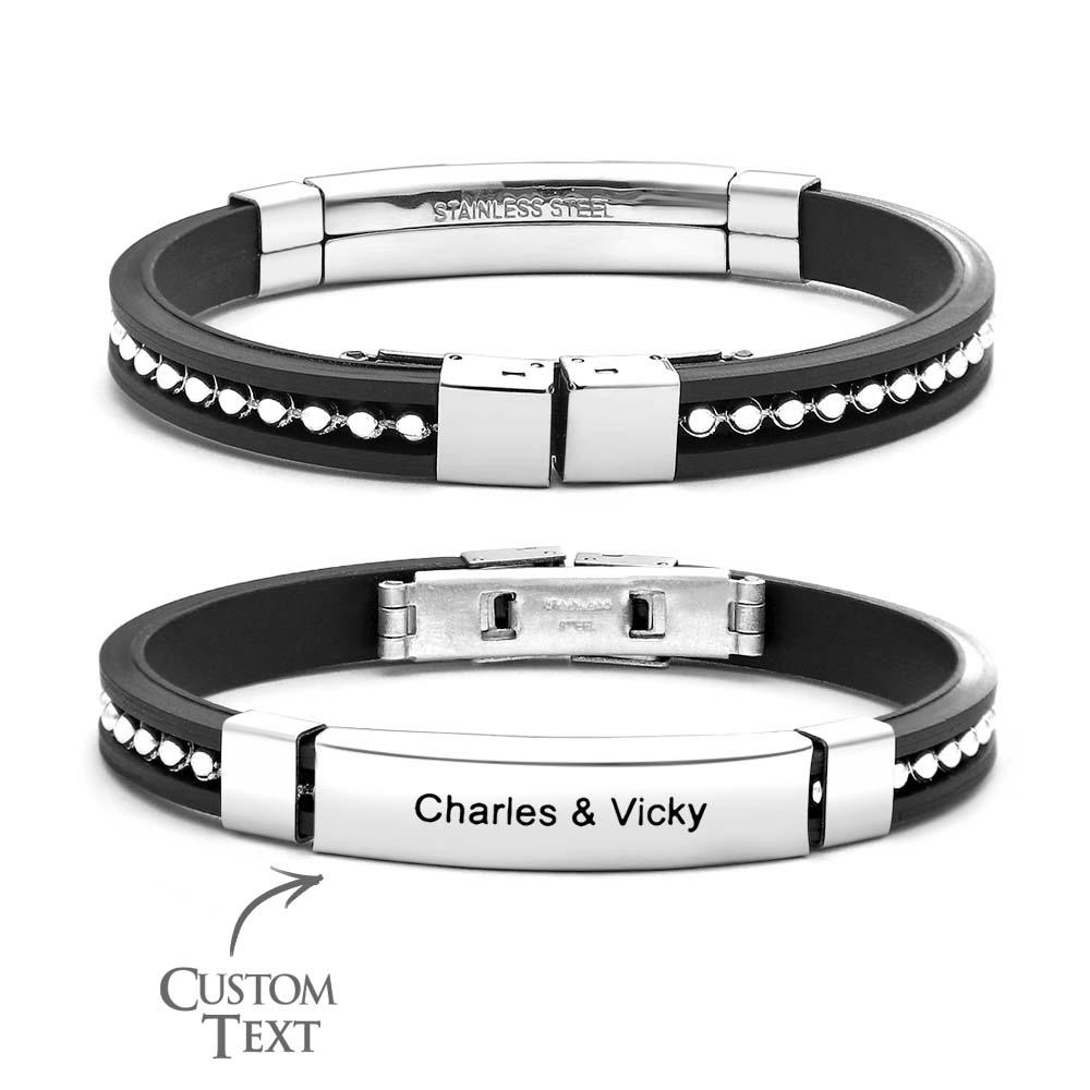 Custom Engraved Bracelet Trendy Glossy Rivet Bracelet Jewelry Gifts For Men - soufeelus