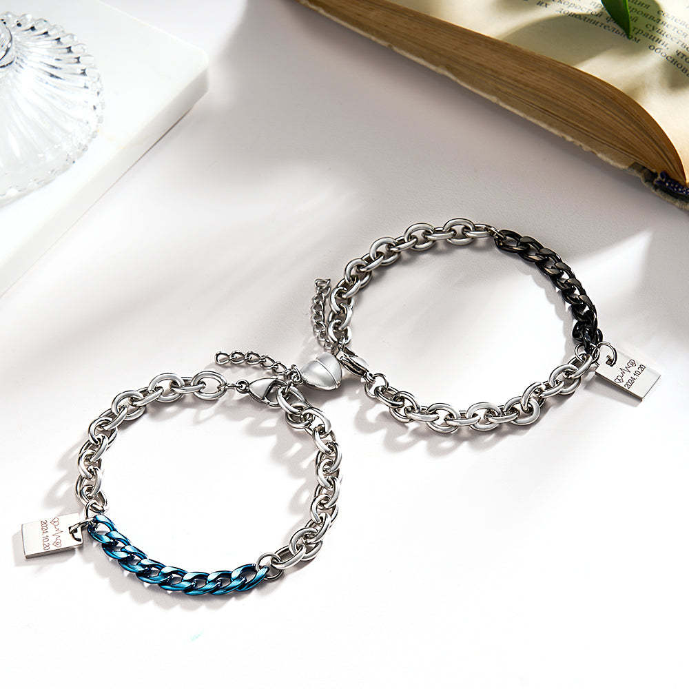 Personalized Engraved Bracelet Splicing Chain Fashion Gift - soufeelus