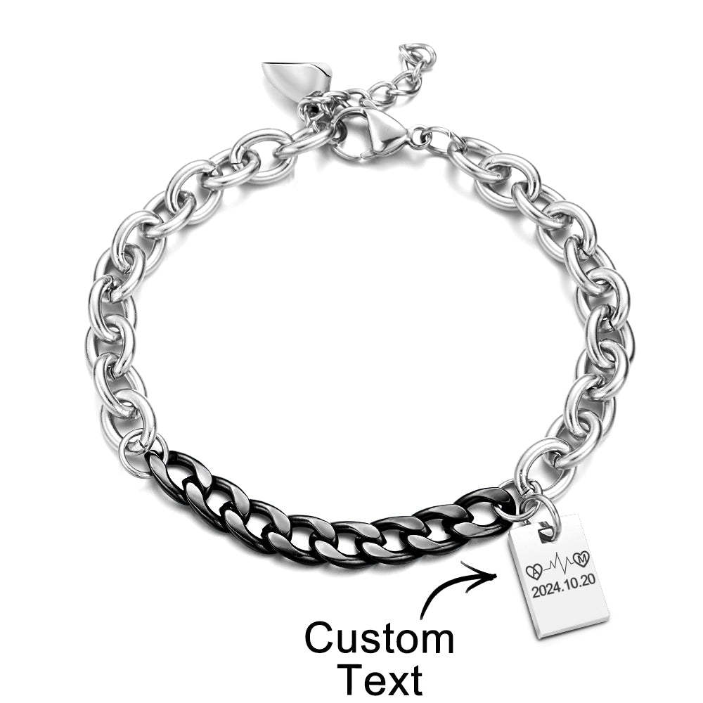 Personalized Engraved Bracelet Splicing Chain Fashion Gift - soufeelus