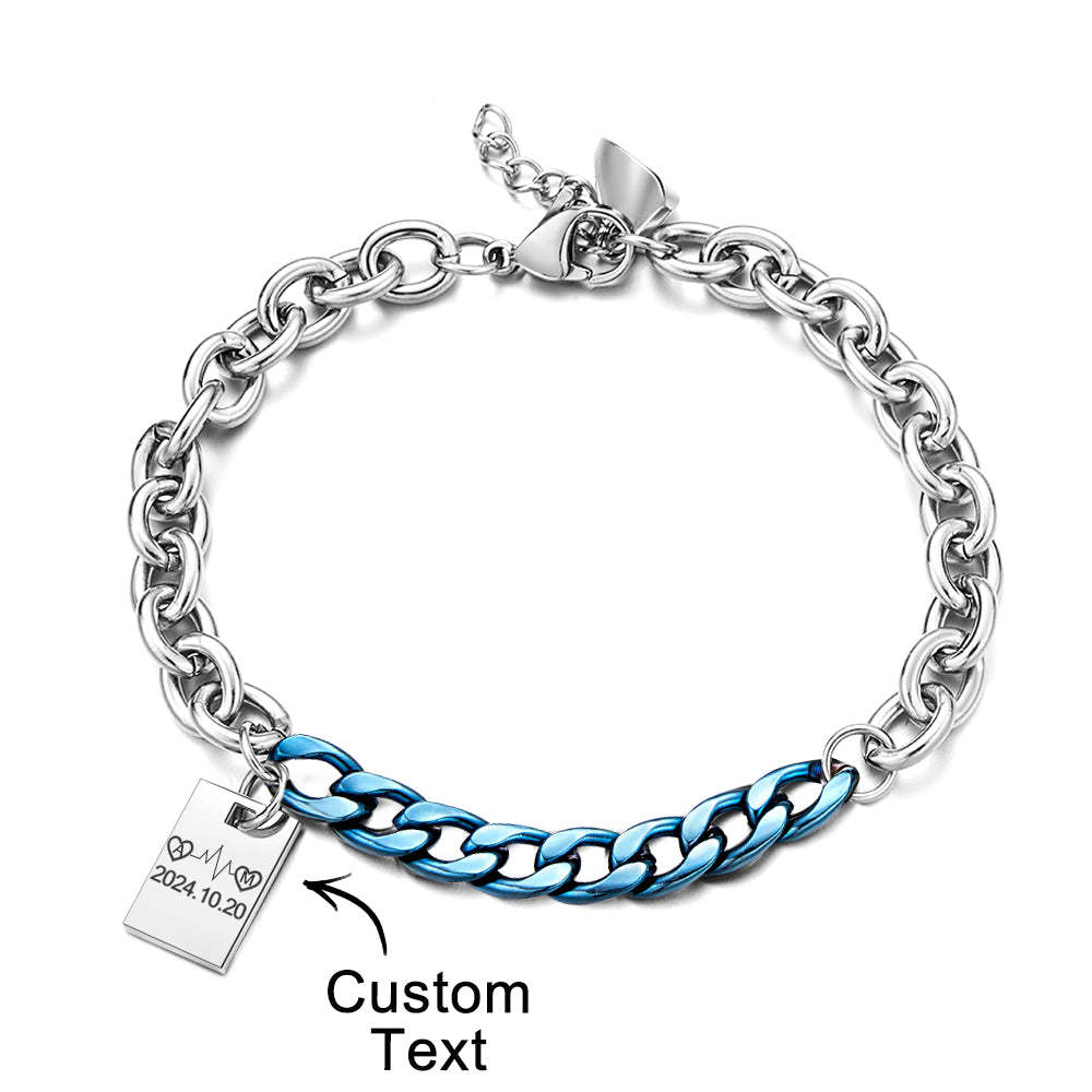 Personalized Engraved Bracelet Splicing Chain Fashion Gift - soufeelus