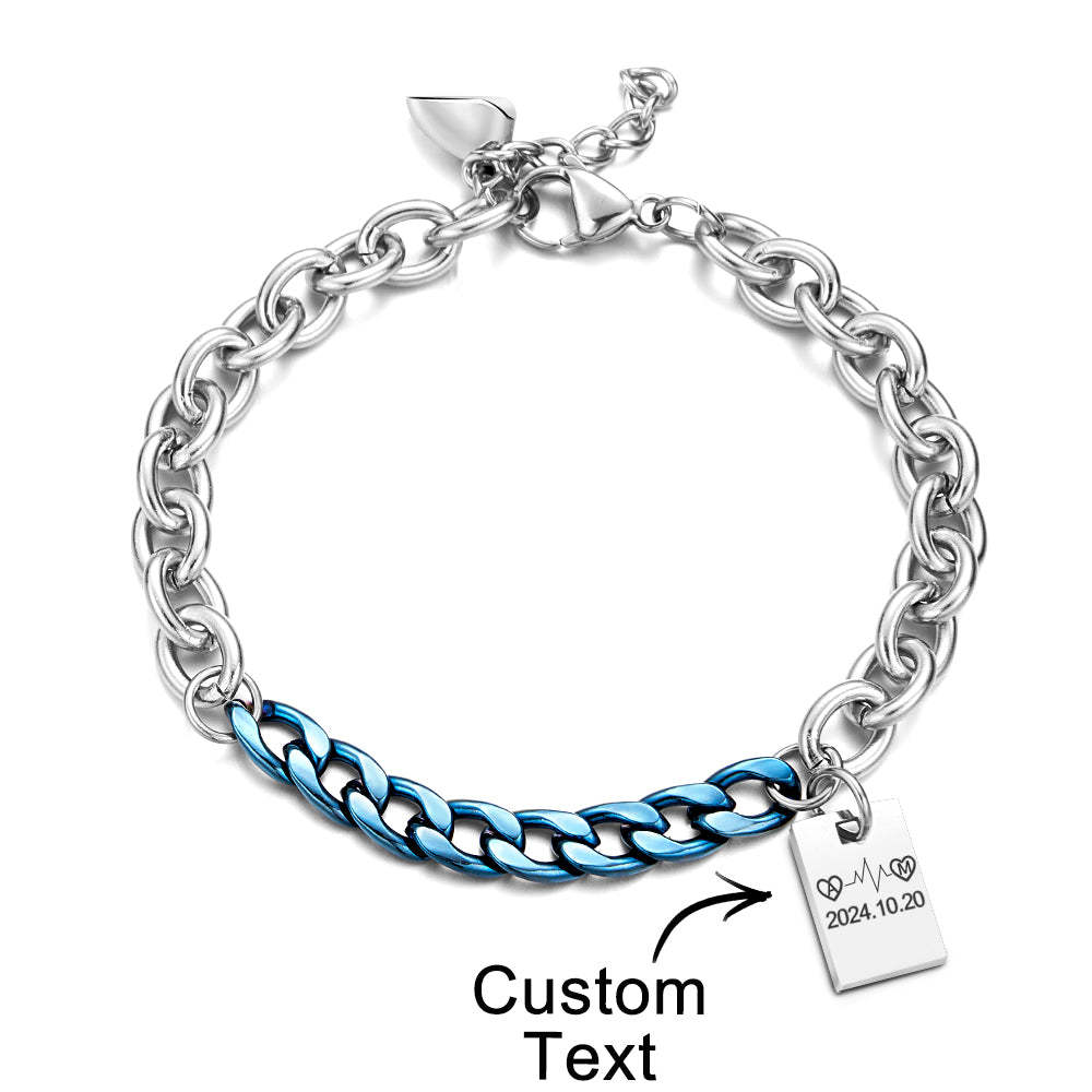 Personalized Engraved Bracelet Splicing Chain Fashion Gift - soufeelus