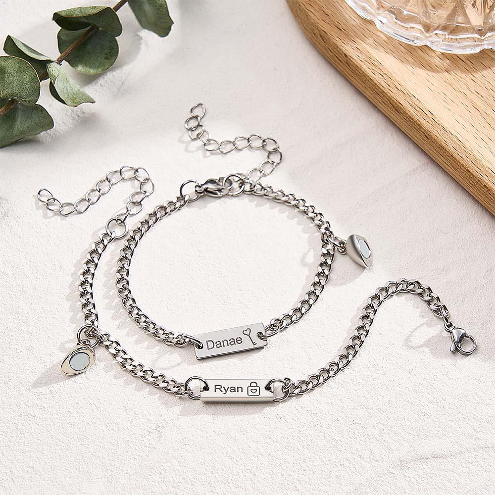 Personalized Matching Bracelets for Couples Custom Couples Bracelets for bf and gf Valentine's Day Christmas Birthday - soufeelus
