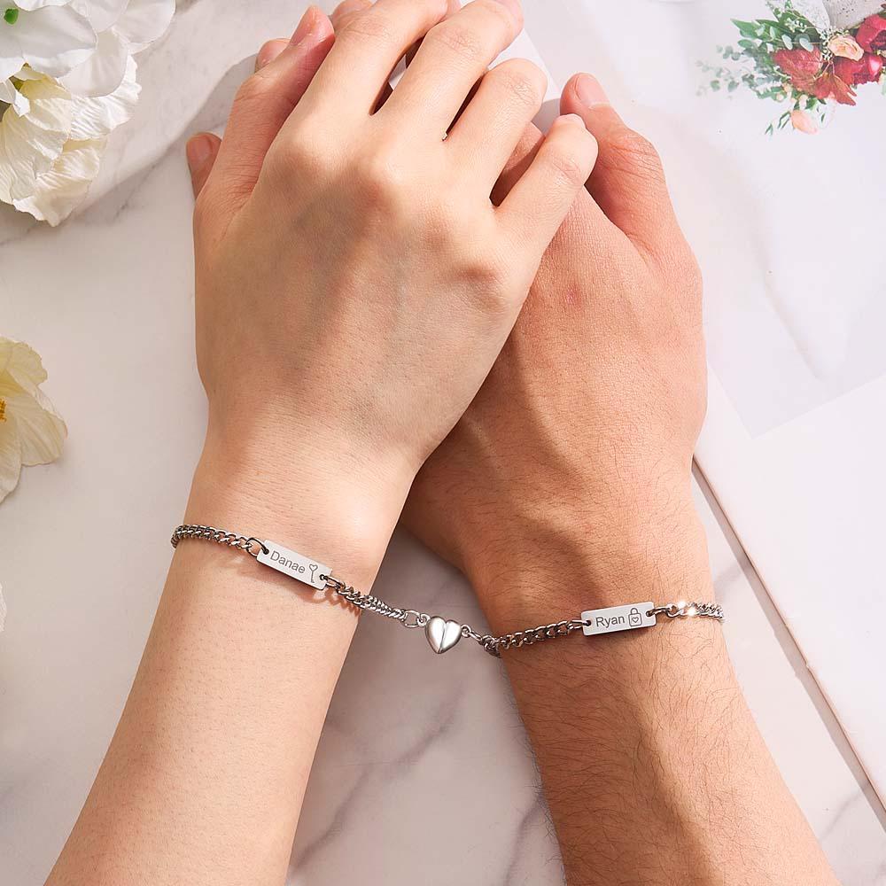 Personalized Matching Bracelets for Couples Custom Couples Bracelets for bf and gf Valentine's Day Christmas Birthday - soufeelus
