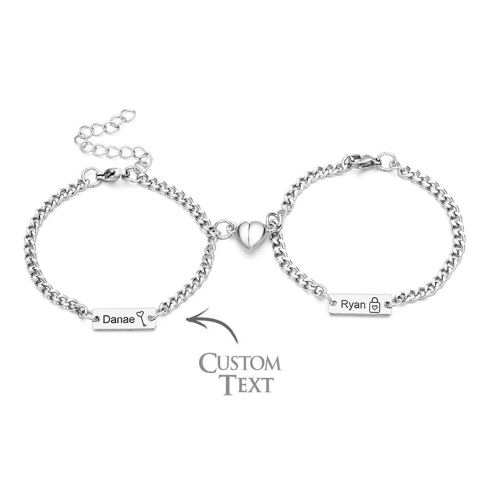 Personalized Matching Bracelets for Couples Custom Couples Bracelets for bf and gf Valentine's Day Christmas Birthday - soufeelus