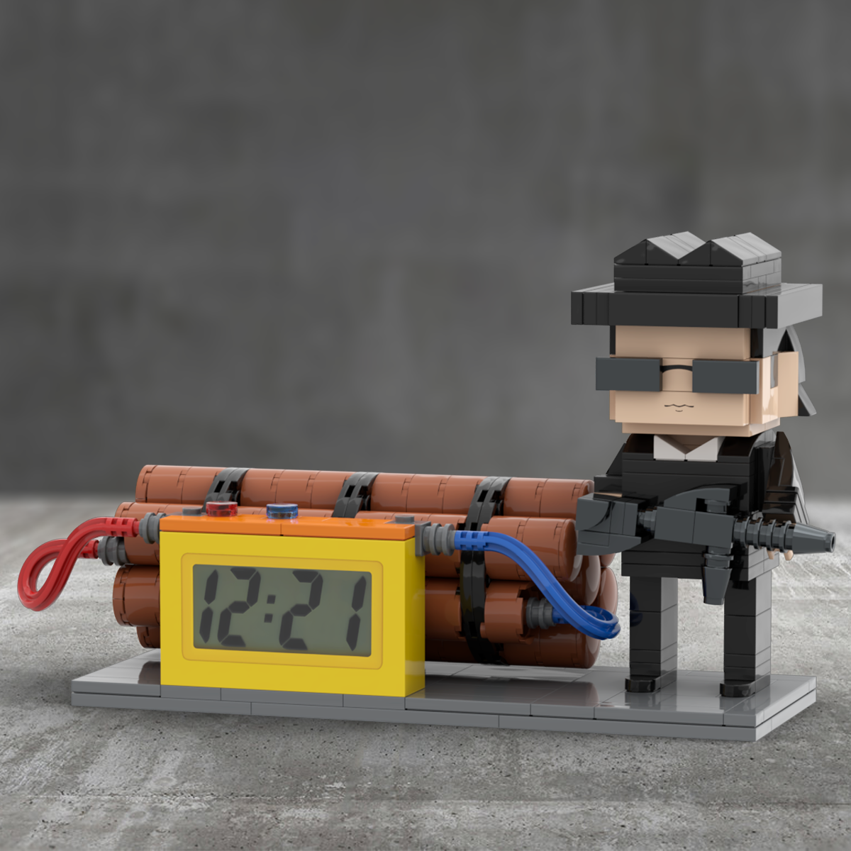 Custom Brick Figures Clock Personalized Dangerous Elements Brick Figures Clock Gifts for Him - soufeelus