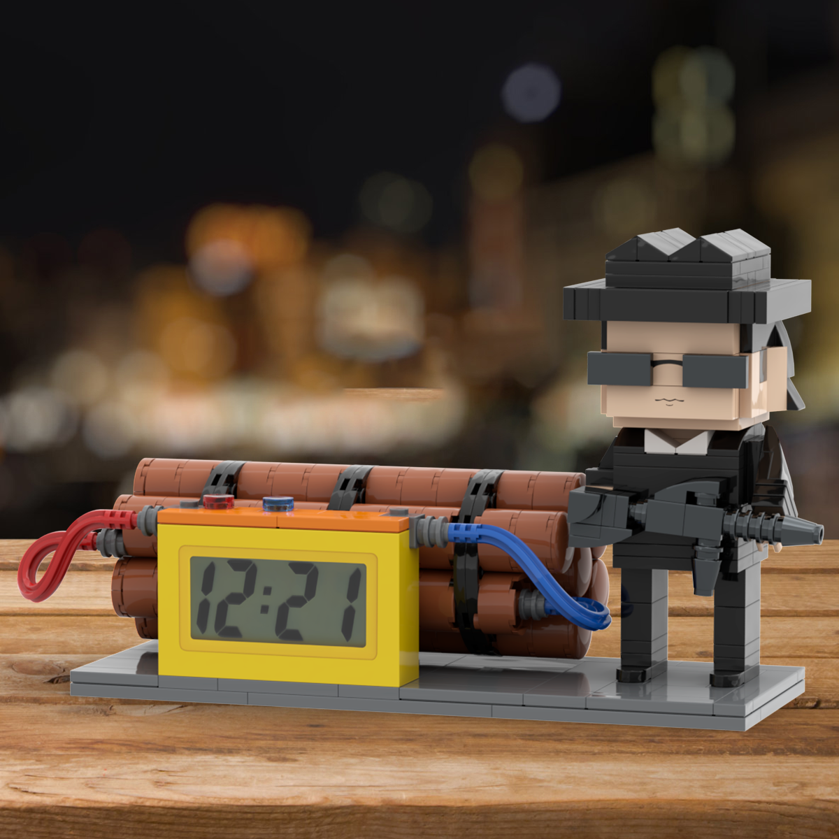 Custom Brick Figures Clock Personalized Dangerous Elements Brick Figures Clock Gifts for Him - soufeelus