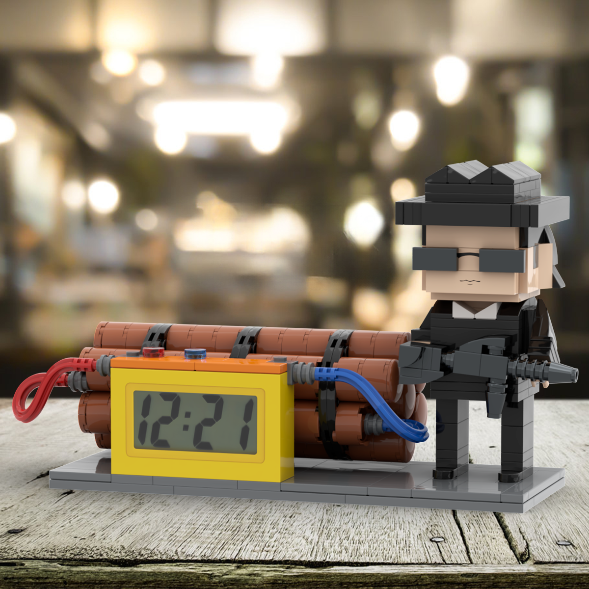 Custom Brick Figures Clock Personalized Dangerous Elements Brick Figures Clock Gifts for Him - soufeelus