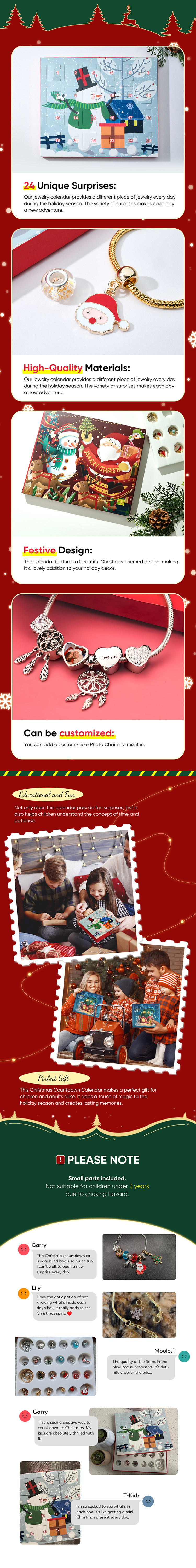 Christmas Projection Jewelry Gift Jewelry Advent Calendar 24 Calendar Countdown Projection Jewelry Gift Box detail image 5
