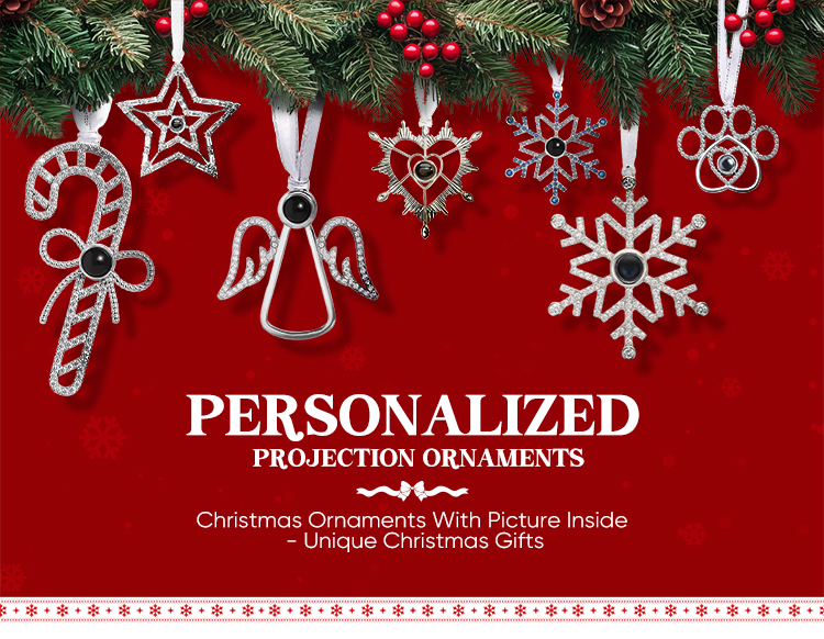 Personalized Paw Photo Ornament Custom Projection Ornaments Christmas Gifts for Pet Lovers Memorial Gifts detail image 1