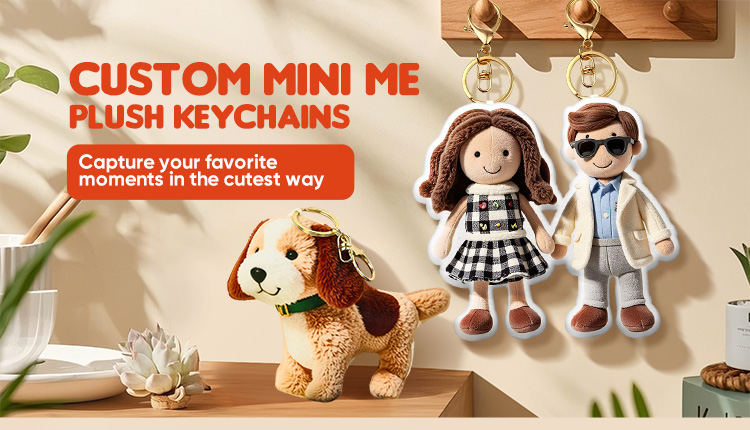 Personalized Photo Plush Doll Keychain Mini Me Plush Keychain Gift for Dad detail image 1
