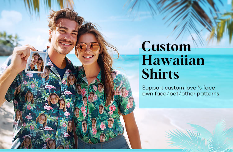 Custom Face Hawaiian Shirt We Love You Dad Personalized Father's Day Shirt Gift for Dad detail