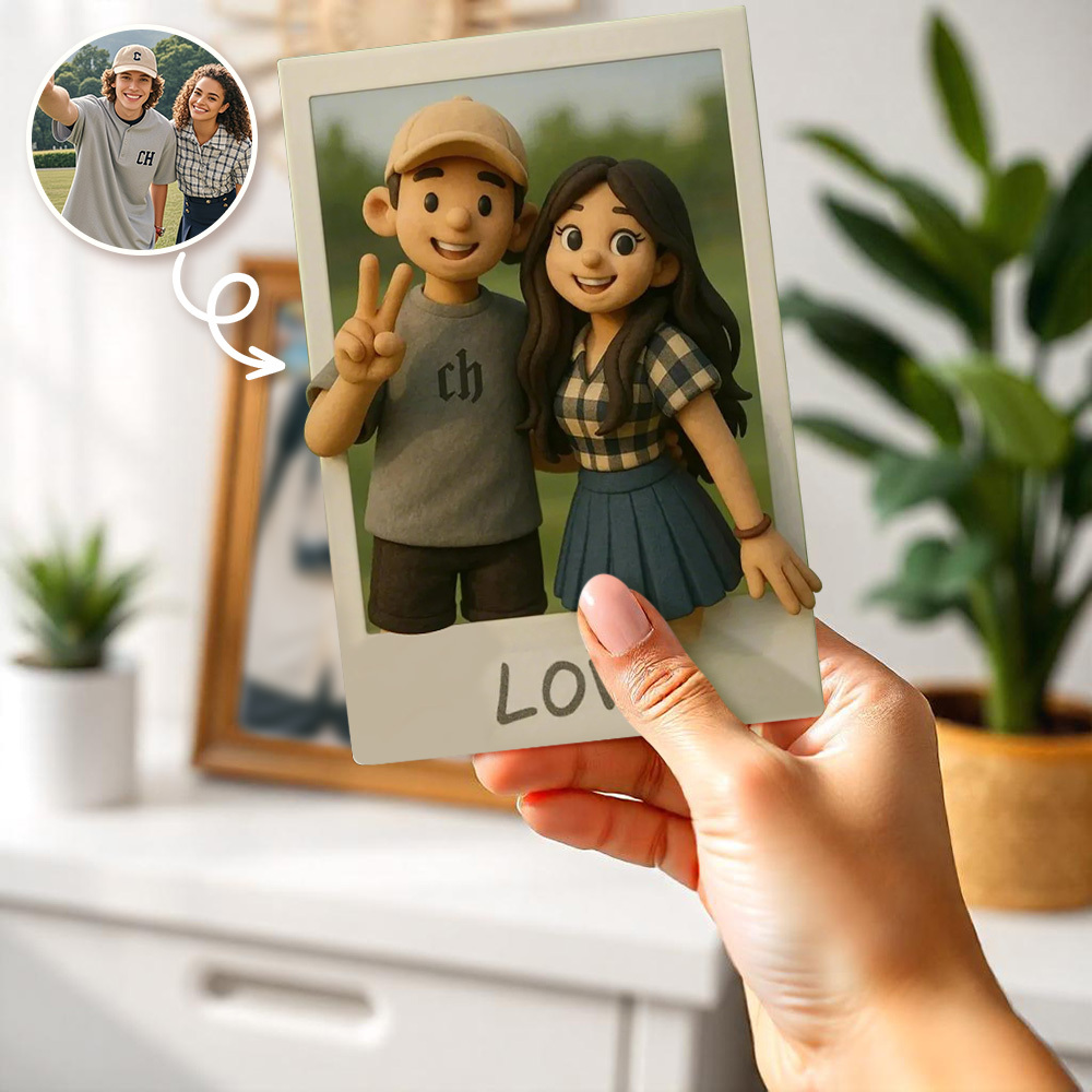 Custom 3D Acrylic Travel Photo Fridge Magnet with Text Anniversary Gift