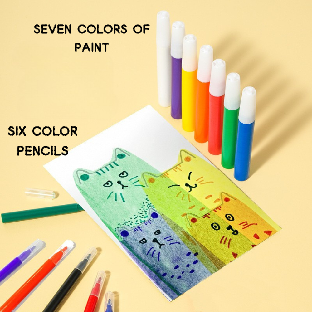 Rainbow Scratch Painting Children's Diy Fun Bookmark Postcard Painting