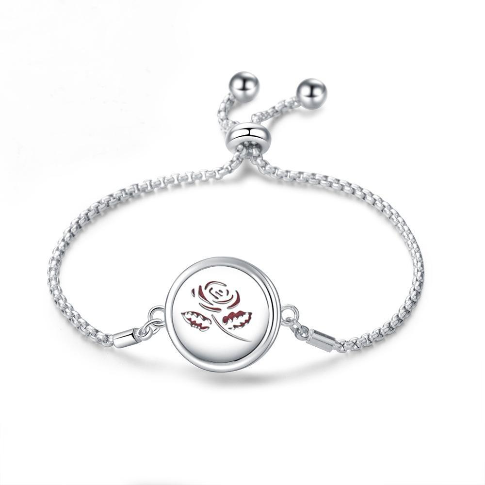 Stainless Steel Hollow Tree of Life Aromatherapy Bracelet Essential Oil Openable Adjustable Size Magnetic Bracelet Creative Couple Gifts