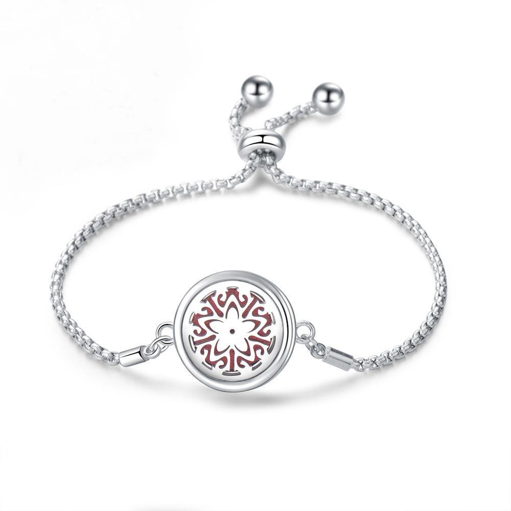 Stainless Steel Hollow Tree of Life Aromatherapy Bracelet Essential Oil Openable Adjustable Size Magnetic Bracelet Creative Couple Gifts