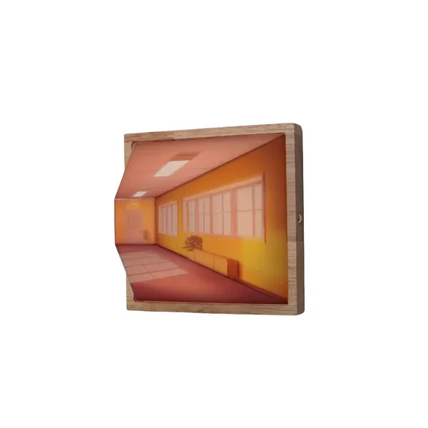 3d Naked Eye Vision Night Light Wall Lamp Living Room Home Creative Wooden No-Punch Wall Hanging Light