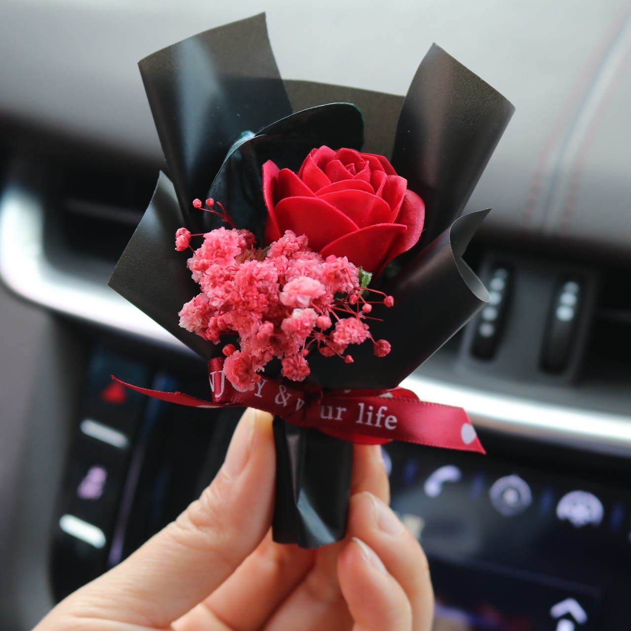 Mini Bouquet Car Dried Flowers Car Interior Decoration Ornaments Air Outlet Air Conditioning Decorations