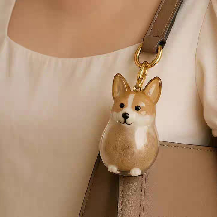 Dog Hair Collector Keychain Bag Charm Memorial Storage Box Sentimental Gift for Dog Lovers Perfect for Storing Pet Hair