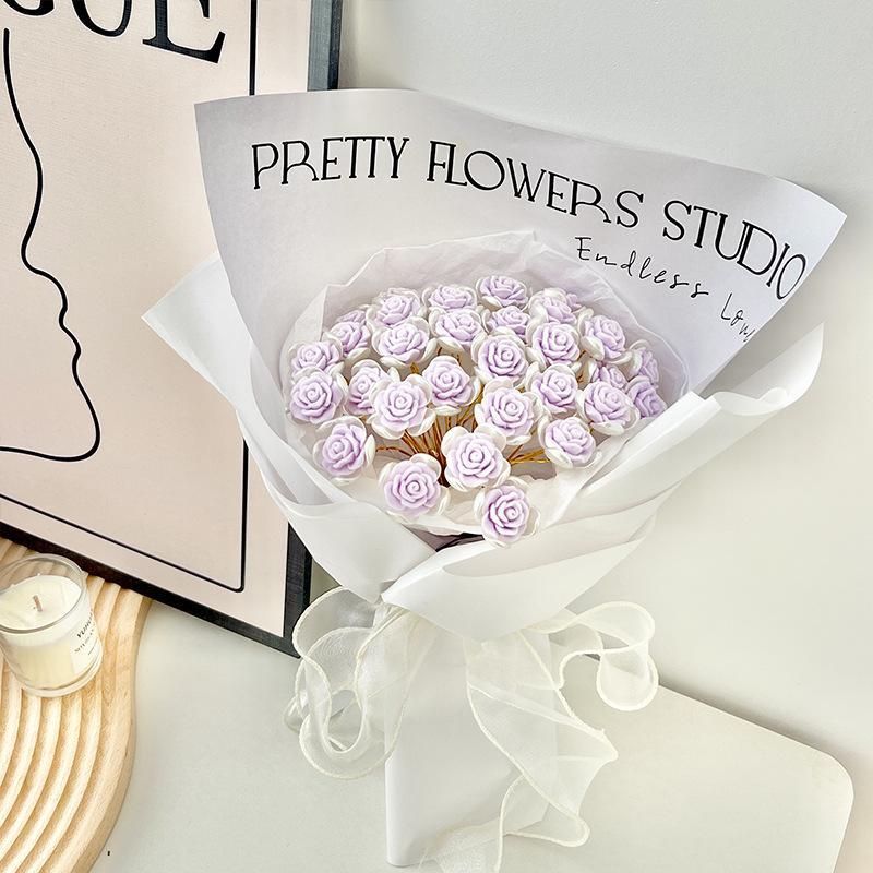 Simulation Rose Bouquet Handmade Diy Material Package Hand-held Flowers For Her Gift