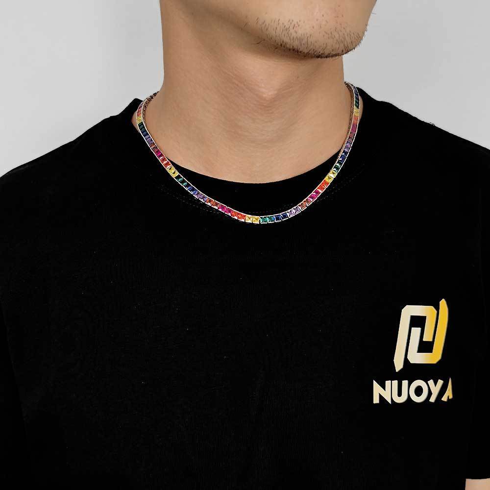Multi-color Single Row Tennis Necklace - soufeelus