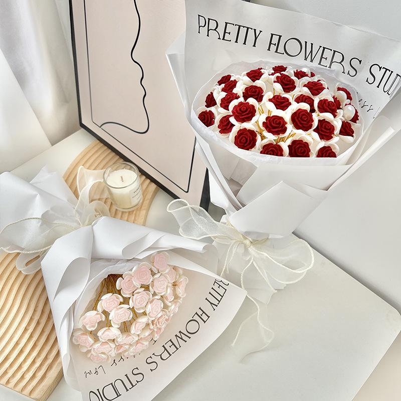 Simulation Rose Bouquet Handmade Diy Material Package Hand-held Flowers For Her Gift