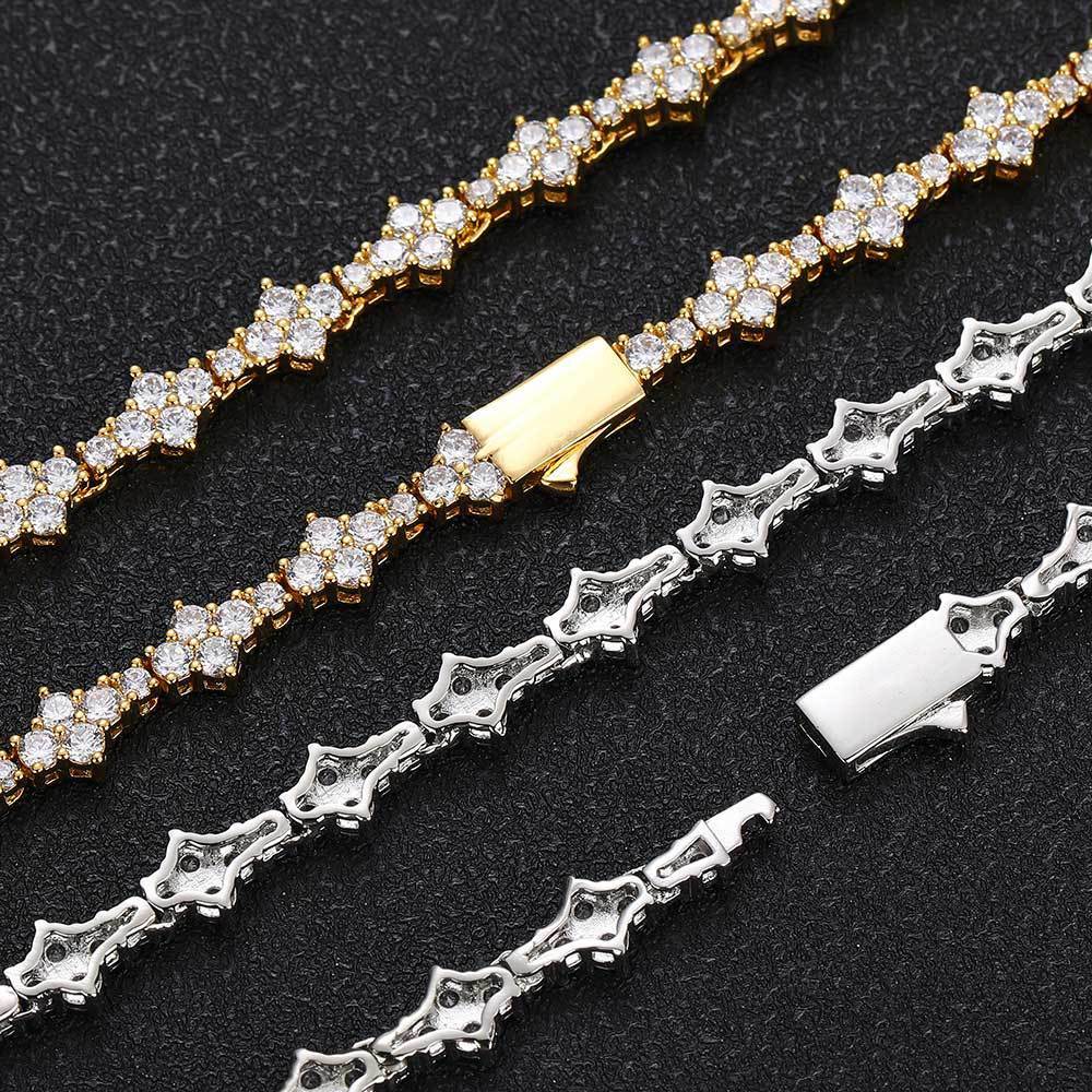 Zirconia Tennis Necklace Fashion Hip Hop Style - soufeelus