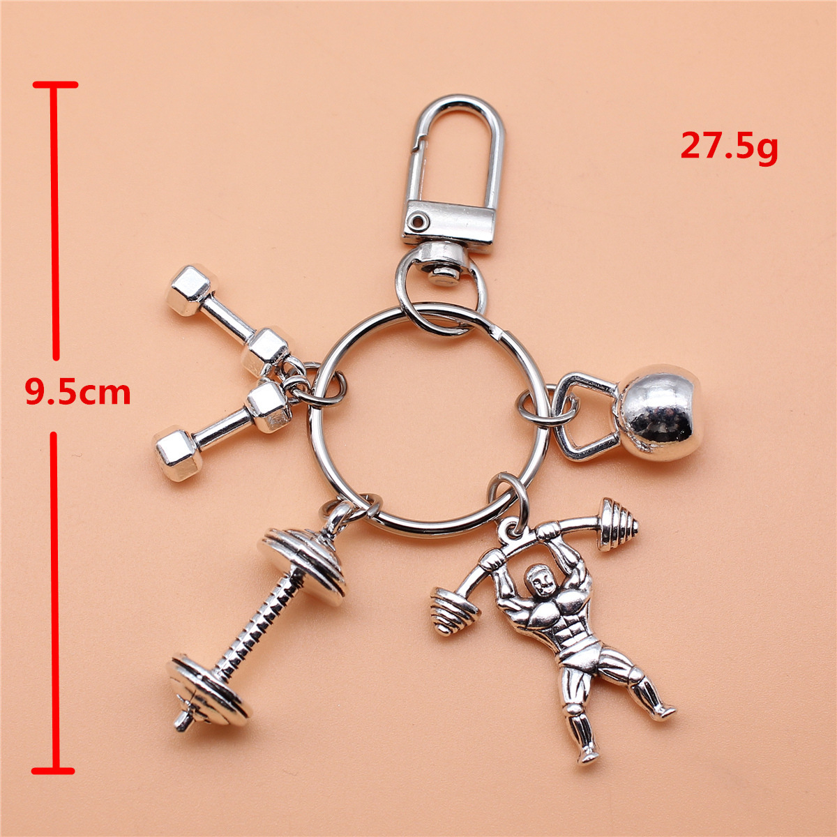 Fashion Barbell Dumbbell Fitness Gym Keychain Bag Purse Charm