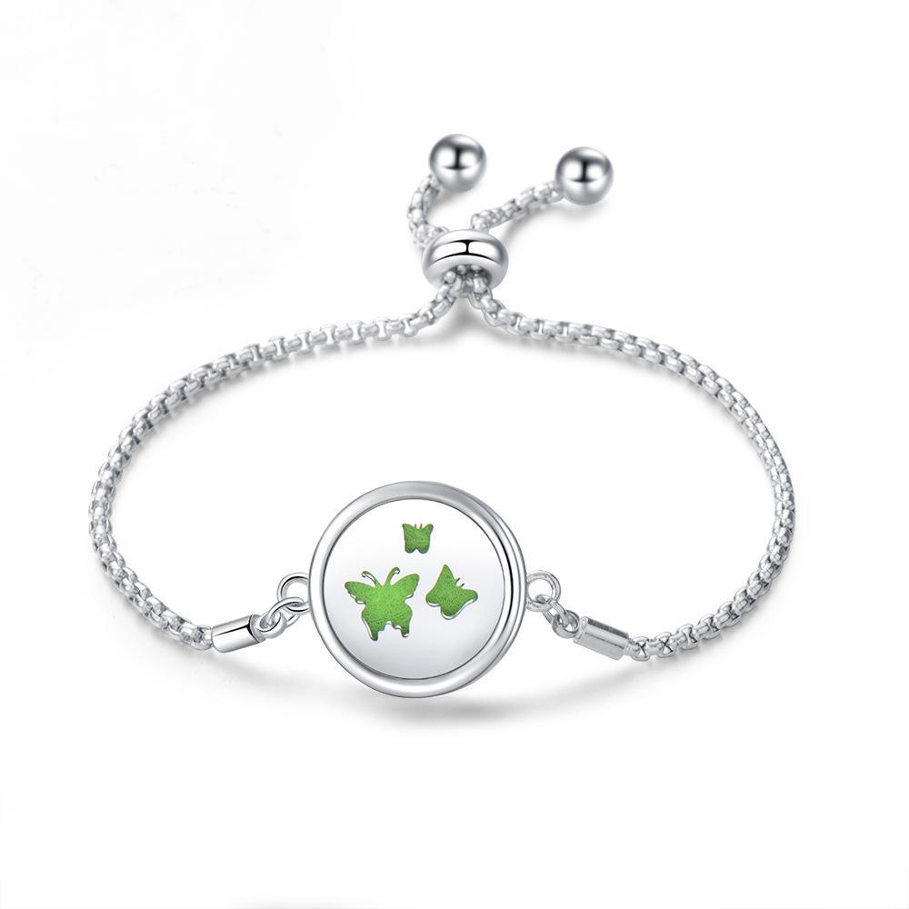 Stainless Steel Hollow Tree of Life Aromatherapy Bracelet Essential Oil Openable Adjustable Size Magnetic Bracelet Creative Couple Gifts