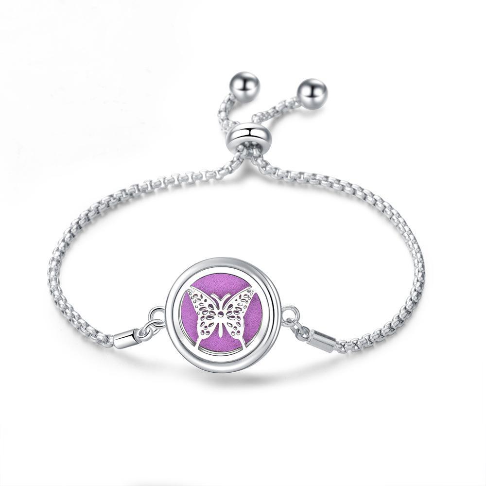 Stainless Steel Hollow Tree of Life Aromatherapy Bracelet Essential Oil Openable Adjustable Size Magnetic Bracelet Creative Couple Gifts