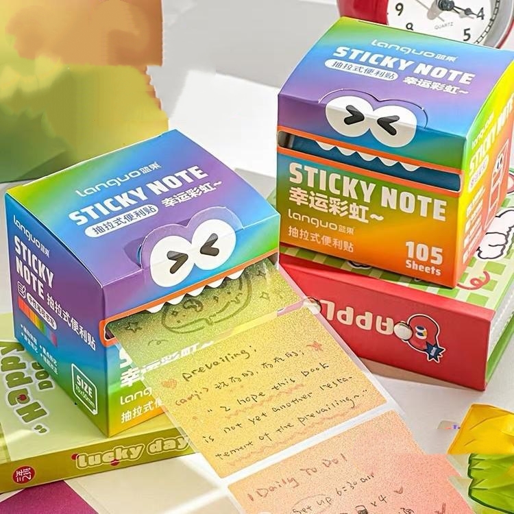 Colorful Gradient Sticky Notes Can Be Pulled Out In Multiple Colors Transparent Student Note Stickers
